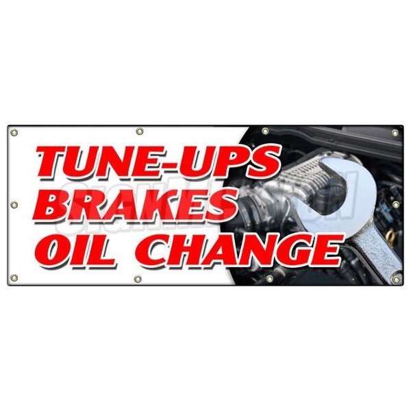 Signmission TUNE UPS BRAKES OIL CHANGE BANNER SIGN cars a/c brake muffler tire tech B-96 Tune Ups Brakes Oil Chan